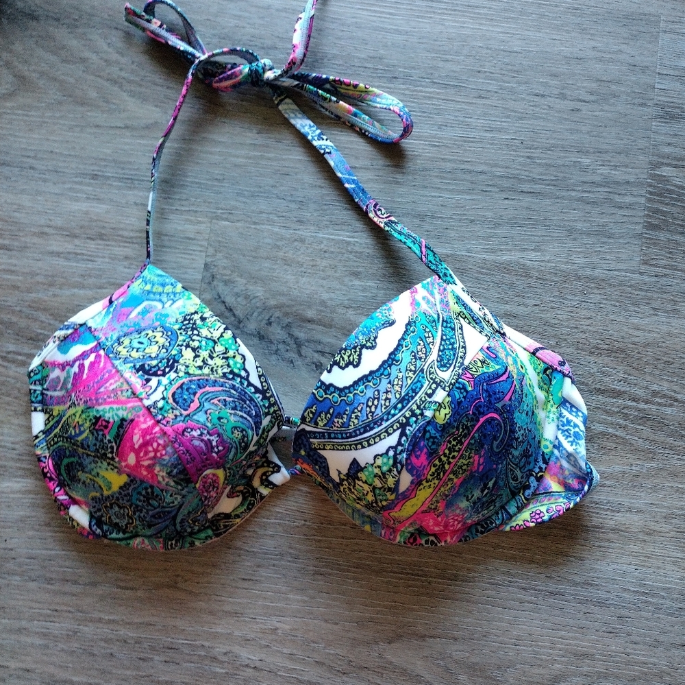 Victoria Secret Colorful Paisley Bikini Top , Size 36_D